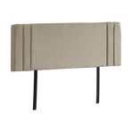 Linen Fabric Double Bed Deluxe Headboard Bedhead - Beige