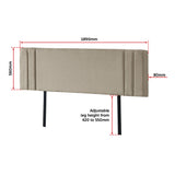 Linen Fabric King Bed Deluxe Headboard Bedhead - Beige - Extra Image