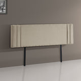 Linen Fabric King Bed Deluxe Headboard Bedhead - Beige - Side View