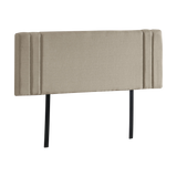 Linen Fabric King Bed Deluxe Headboard Bedhead - Beige - 45-Degree Angle
