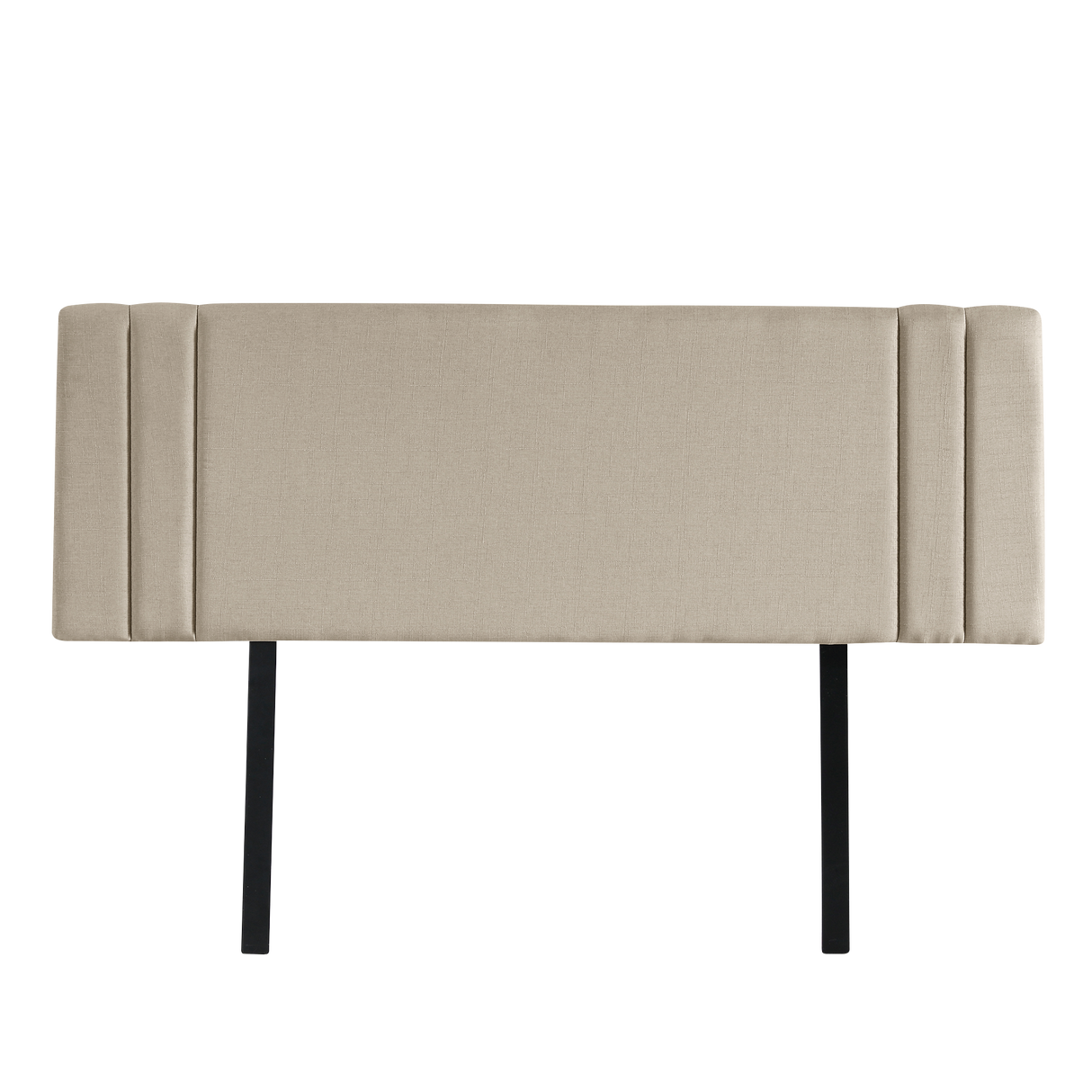 Linen Fabric King Bed Deluxe Headboard Bedhead - Beige