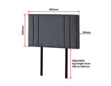 Linen Fabric Single Bed Deluxe Headboard Bedhead - Grey - Rear View