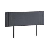 Linen Fabric King Bed Deluxe Headboard Bedhead - Grey