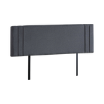 Linen Fabric King Bed Deluxe Headboard Bedhead - Grey
