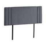 Linen Fabric Double Bed Deluxe Headboard Bedhead - Grey - Front View