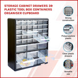 Storage Cabinet Drawers 39 Plastic Tool Box Containers Organiser Cupboard - Front View