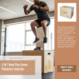 3 IN 1 Wood Plyo Games Plyometric Jump Box - Rear View