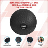 20kg Tyre Thread Slam Ball Dead Ball Medicine Ball for Gym Fitness - Front View