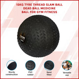 15kg Tyre Thread Slam Ball Dead Ball Medicine Ball for Gym Fitness - Front View