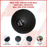 10kg Tyre Thread Slam Ball Dead Ball Medicine Ball for Gym Fitness - Side View