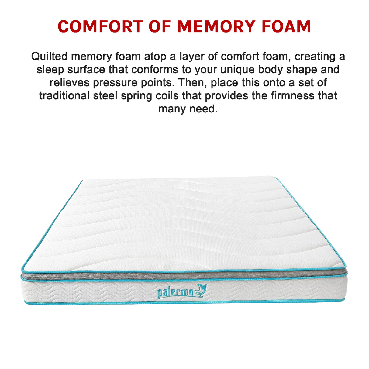 King 20cm Hybrid Mattress &ndash; Memory Foam and Innerspring Support