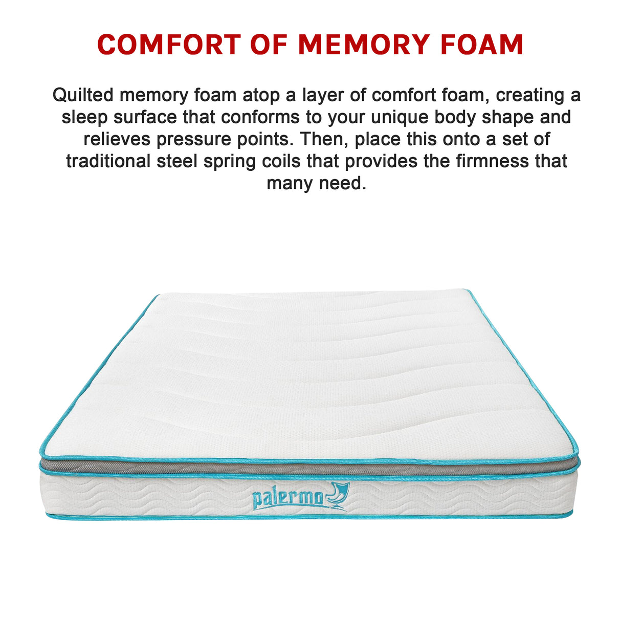 Queen 20cm Hybrid Mattress &ndash; Memory Foam and Innerspring Support