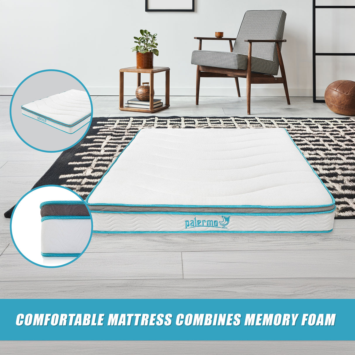 Queen 20cm Hybrid Mattress &ndash; Memory Foam and Innerspring Support