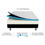 Double 25cm Gel Memory Foam Mattress &ndash; Dual-Layered Comfort with CertiPUR-US&reg; Certified Foam - Rear View
