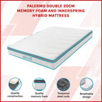 Double 20cm Hybrid Mattress &ndash; Memory Foam and Innerspring Support