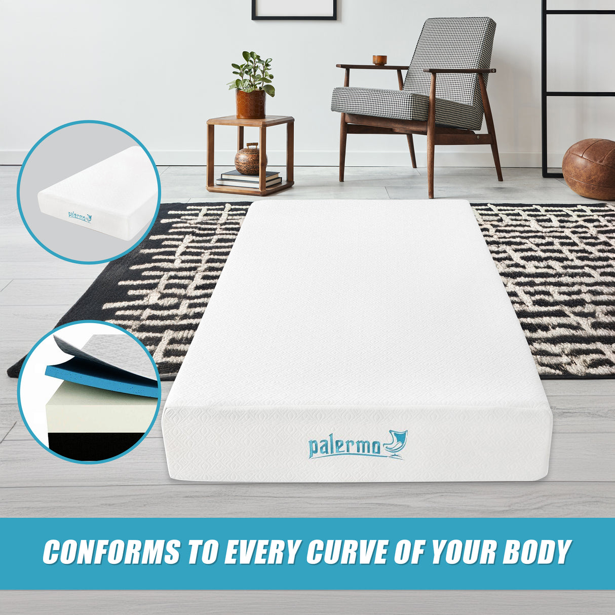 King Single 25cm Gel Memory Foam Mattress &ndash; Dual-Layered Comfort with CertiPUR-US&reg; Certified Foam