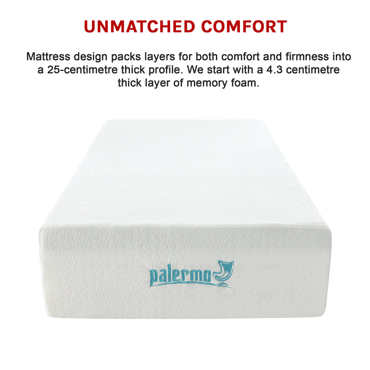 King Single 25cm Gel Memory Foam Mattress &ndash; Dual-Layered Comfort with CertiPUR-US&reg; Certified Foam
