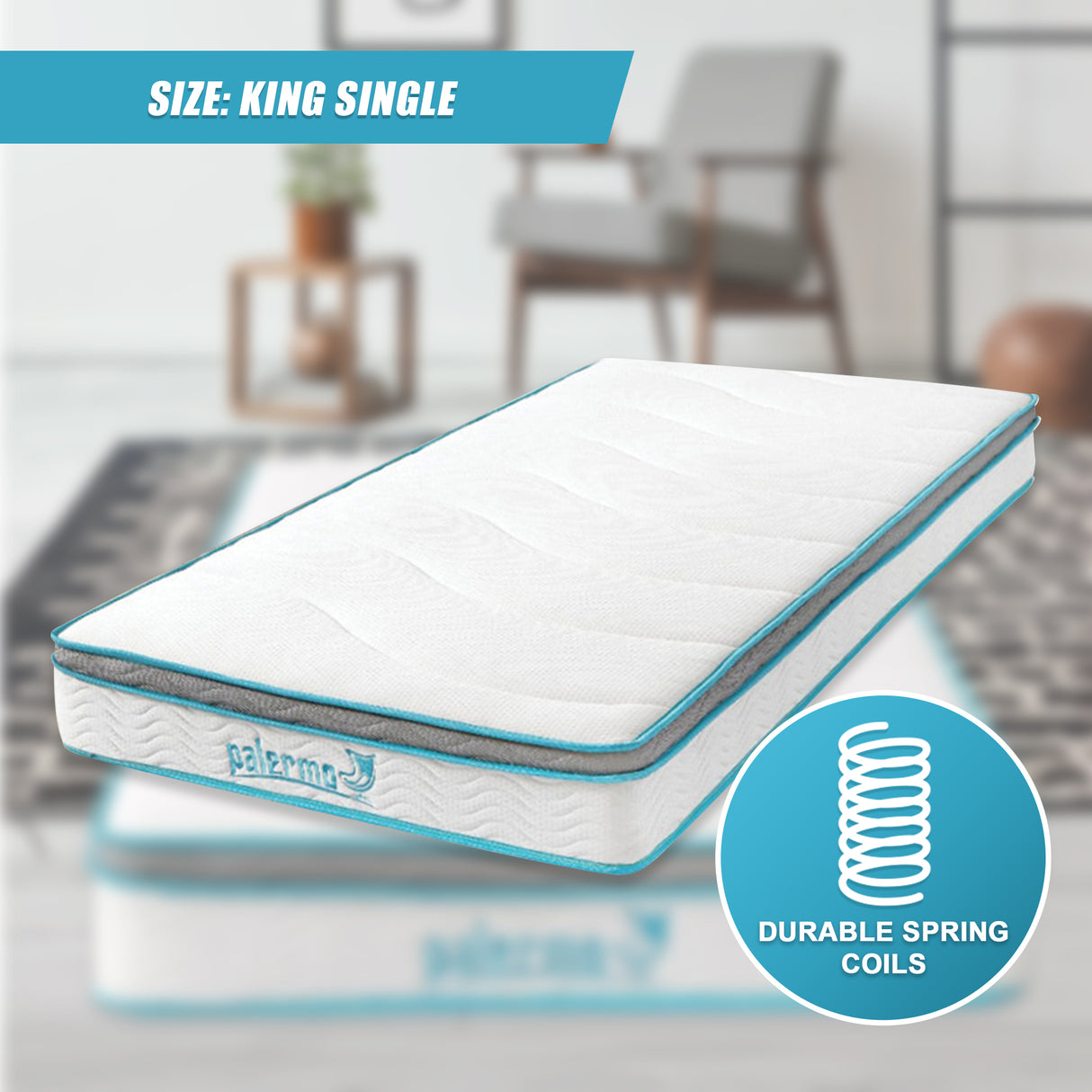 King Single 20cm Hybrid Mattress &ndash; Memory Foam and Innerspring Support