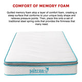 King Single 20cm Hybrid Mattress &ndash; Memory Foam and Innerspring Support
