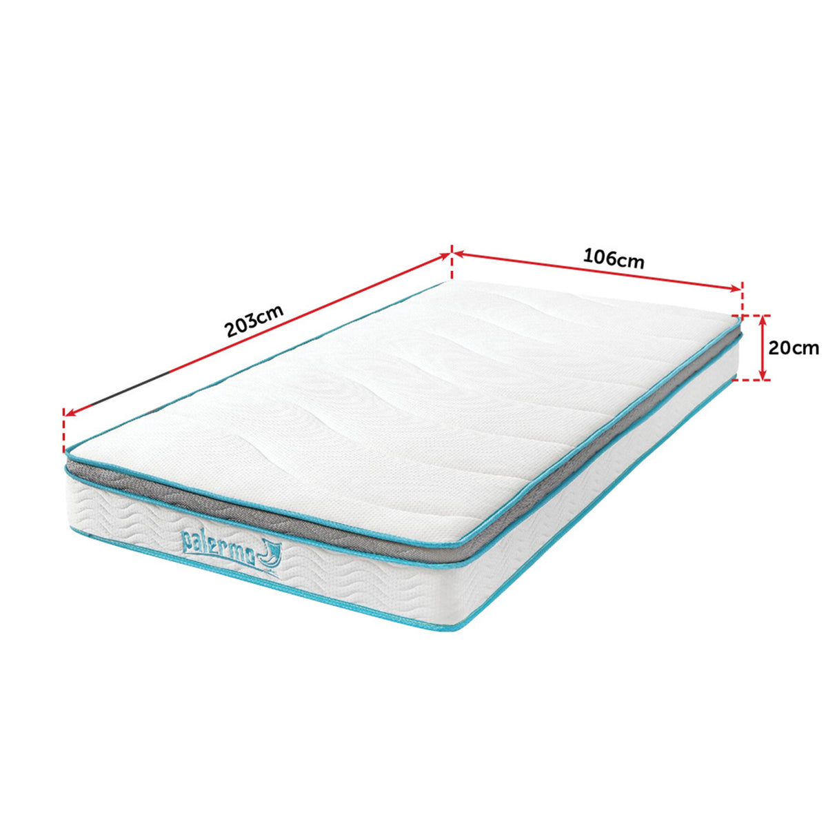 King Single 20cm Hybrid Mattress &ndash; Memory Foam and Innerspring Support