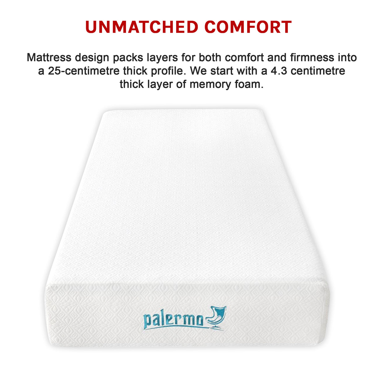 Single 25cm Gel Memory Foam Mattress &ndash; Dual-Layered Comfort with CertiPUR-US&reg; Certified Foam