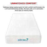 Single 25cm Gel Memory Foam Mattress &ndash; Dual-Layered Comfort with CertiPUR-US&reg; Certified Foam