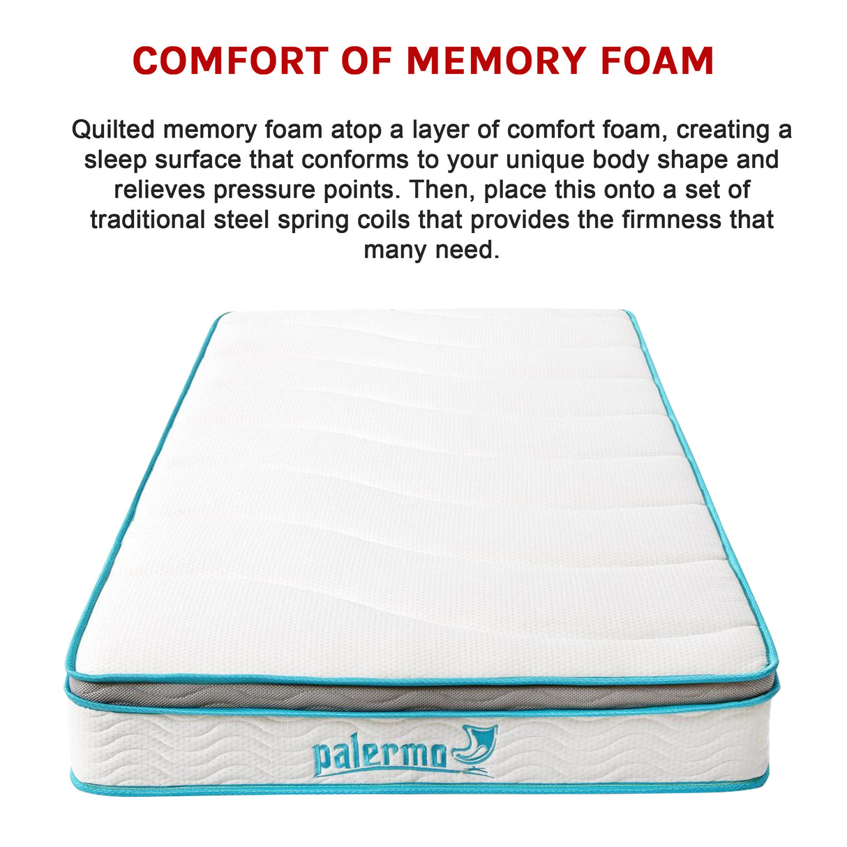 Single 20cm Hybrid Mattress &ndash; Memory Foam and Innerspring Support
