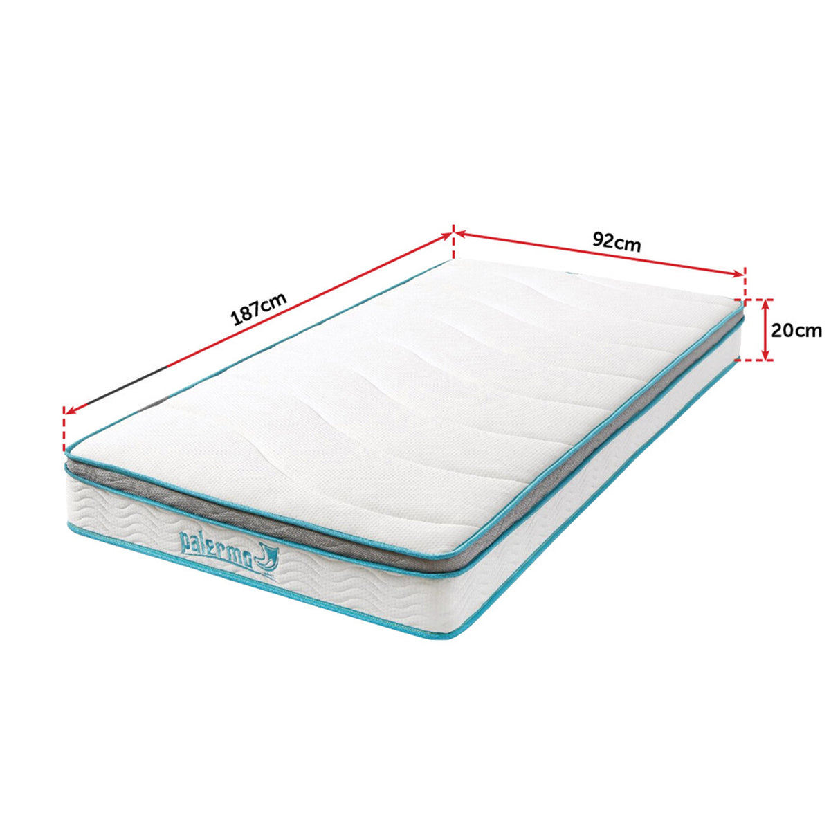 Single 20cm Hybrid Mattress &ndash; Memory Foam and Innerspring Support