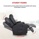 Black Massage Sofa Chair Recliner 360 Degree Swivel PU Leather Lounge 8 Point Heated - Extra Image