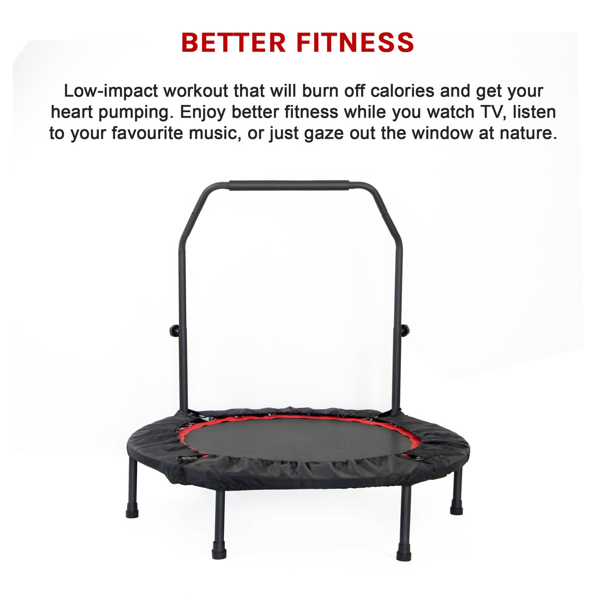 Mini Rebounder Trampoline with Adjustable Handle &ndash; Fitness Bounce Trainer