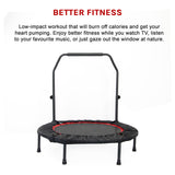 Mini Rebounder Trampoline with Adjustable Handle &ndash; Fitness Bounce Trainer - Close-Up Angle