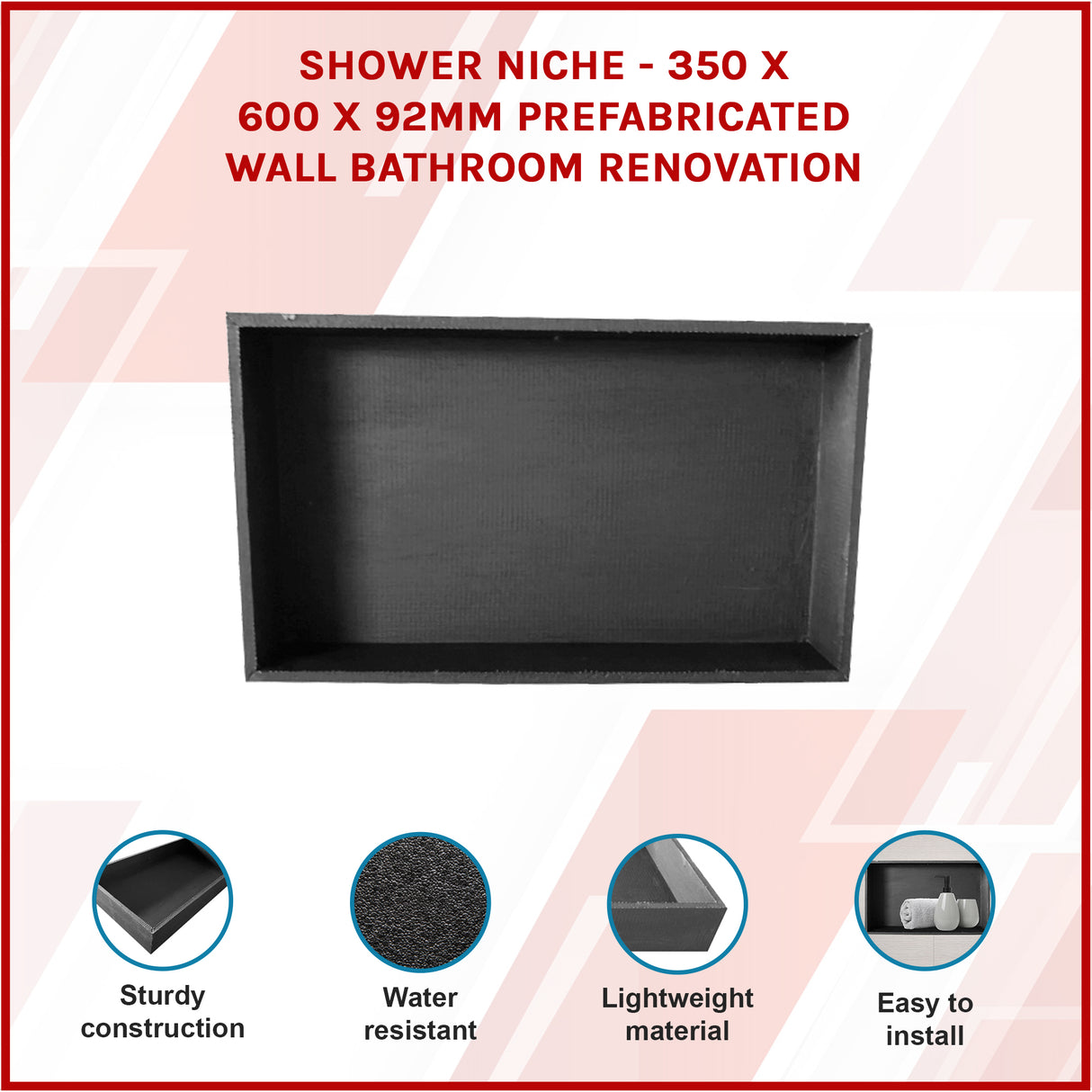 Shower Niche - 350 x 600 x 92mm Prefabricated Wall Bathroom Renovation