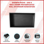 Shower Niche - 350 x 600 x 92mm Prefabricated Wall Bathroom Renovation