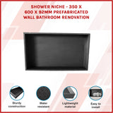 Shower Niche - 350 x 600 x 92mm Prefabricated Wall Bathroom Renovation - Side View