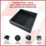 Shower Niche - 350 x 350 x 92mm Prefabricated Wall Bathroom Renovation - Front View