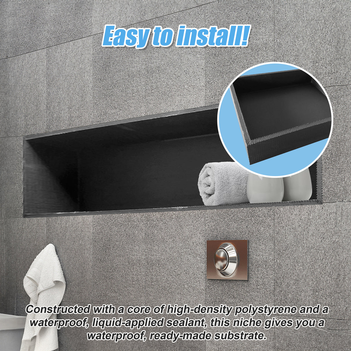 Shower Niche - 250 x 900 x 92mm Prefabricated Wall Bathroom Renovation