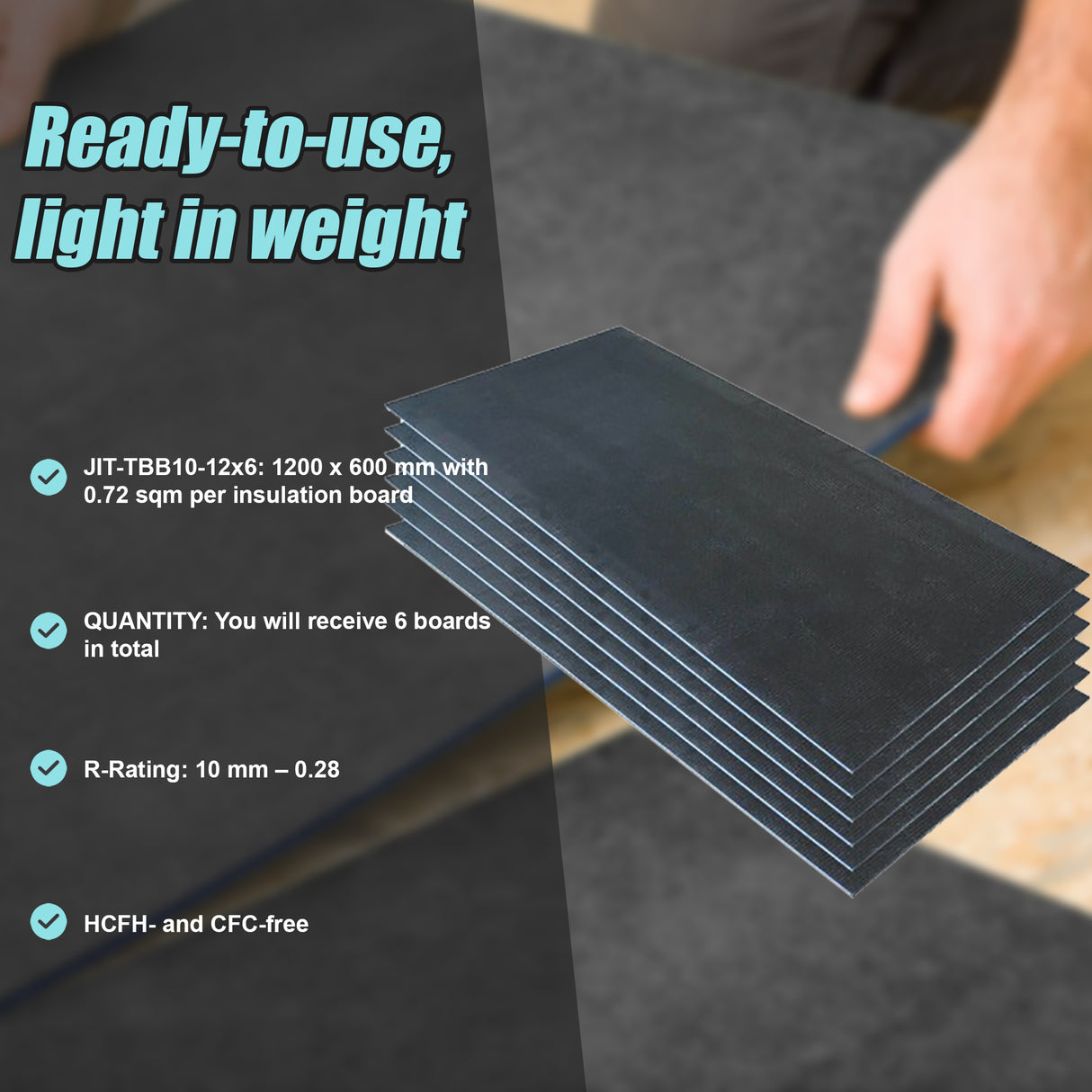 Tile Backer Insulation Board 10MM: 1200mm x 600mm - Box of 6