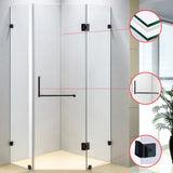 1000 x 1000mm Frameless 10mm Glass Shower Screen By Della Francesca - 45-Degree Angle