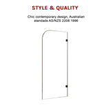 700 x 1450mm Frameless Bath Panel 10mm Glass Shower Screen By Della Francesca - Top-Down View