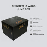 3 IN 1 Black Wood Plyo Games Plyometric Jump Box - Close-Up Angle
