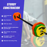 20kg Standard Rubber Coated Barbell Weight Bar for Home Gym - Front View