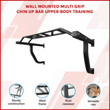 Wall Mounted Multi Grip Chin Up Bar &ndash; Heavy Duty Pull Up Station for Upper Body Training