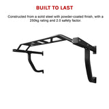 Wall Mounted Multi Grip Chin Up Bar &ndash; Heavy Duty Pull Up Station for Upper Body Training - Low Angle