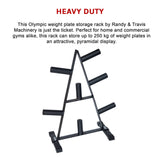 Olympic Weight Plate Storage Rack 250kg Capacity - Low Angle