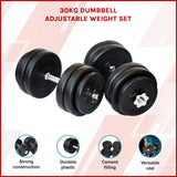 30KG Dumbbell Adjustable Weight Set - Side View