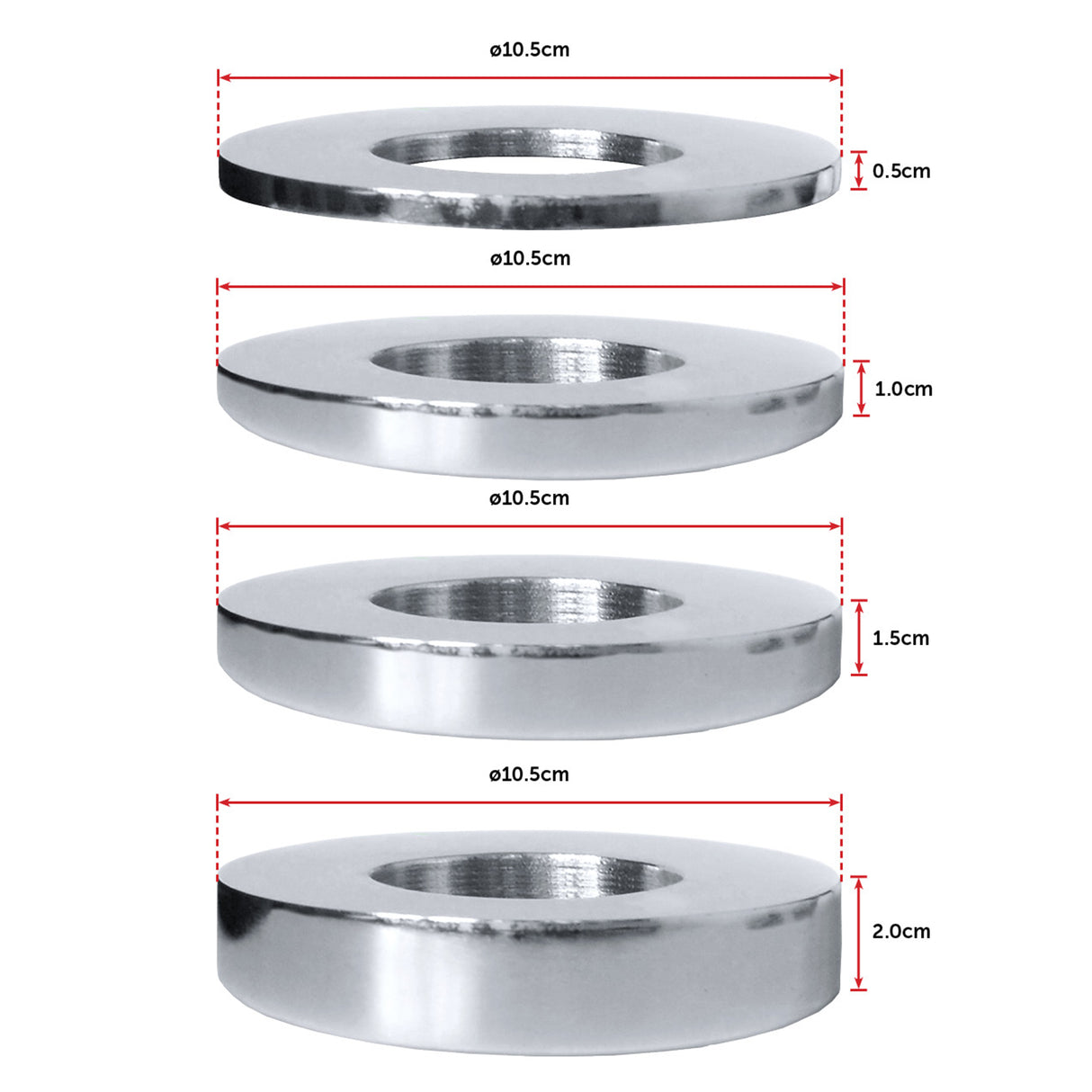 Chrome Metric Fractional Olympic Weight Plates 0.25 to 1kg Set