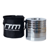 Chrome Metric Fractional Olympic Weight Plates 0.25 to 1kg Set - Side View