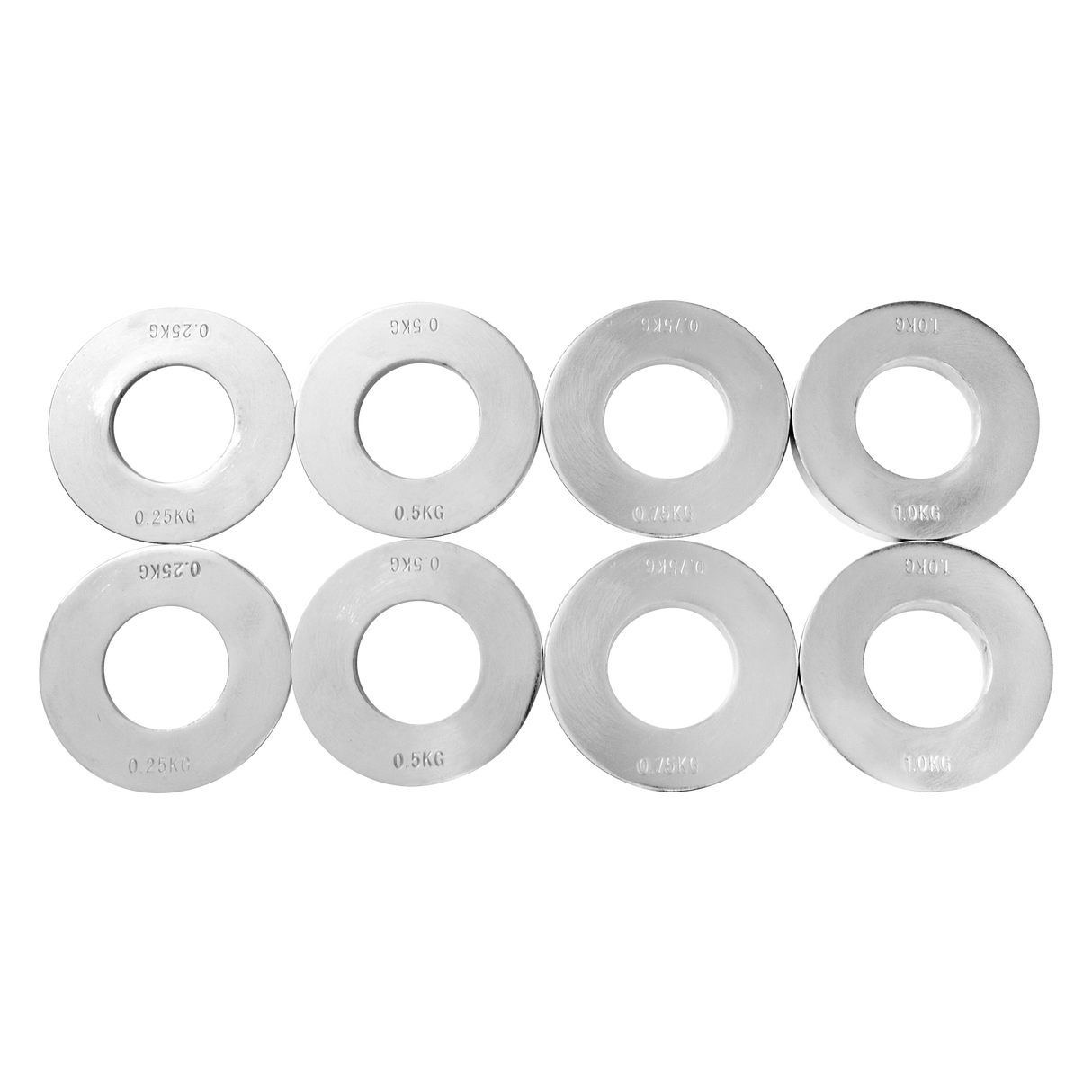 Chrome Metric Fractional Olympic Weight Plates 0.25 to 1kg Set