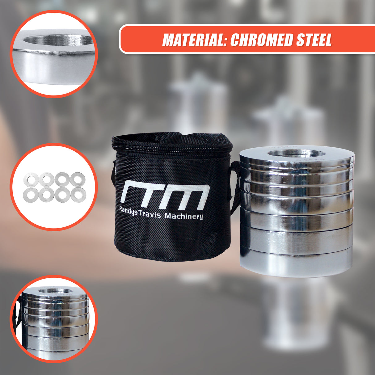 Chrome Metric Fractional Olympic Weight Plates 0.25 to 1kg Set