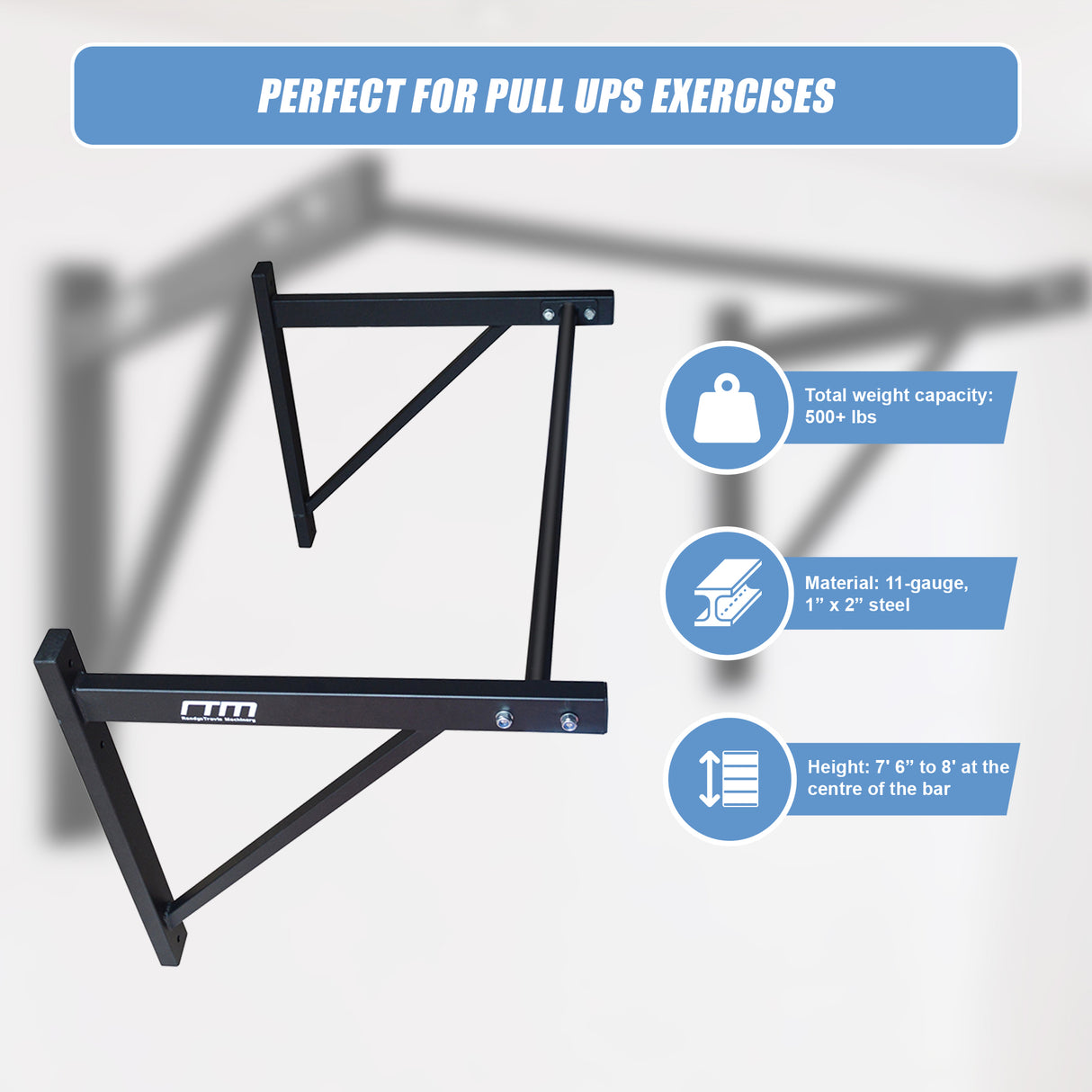 Wall Mounted Pull Up Bar &ndash; Heavy Duty Chin Up Station for Home Upper Body Training